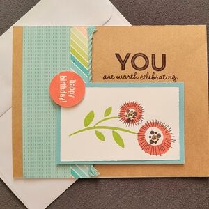Handmade Birthday Card with Floral Design